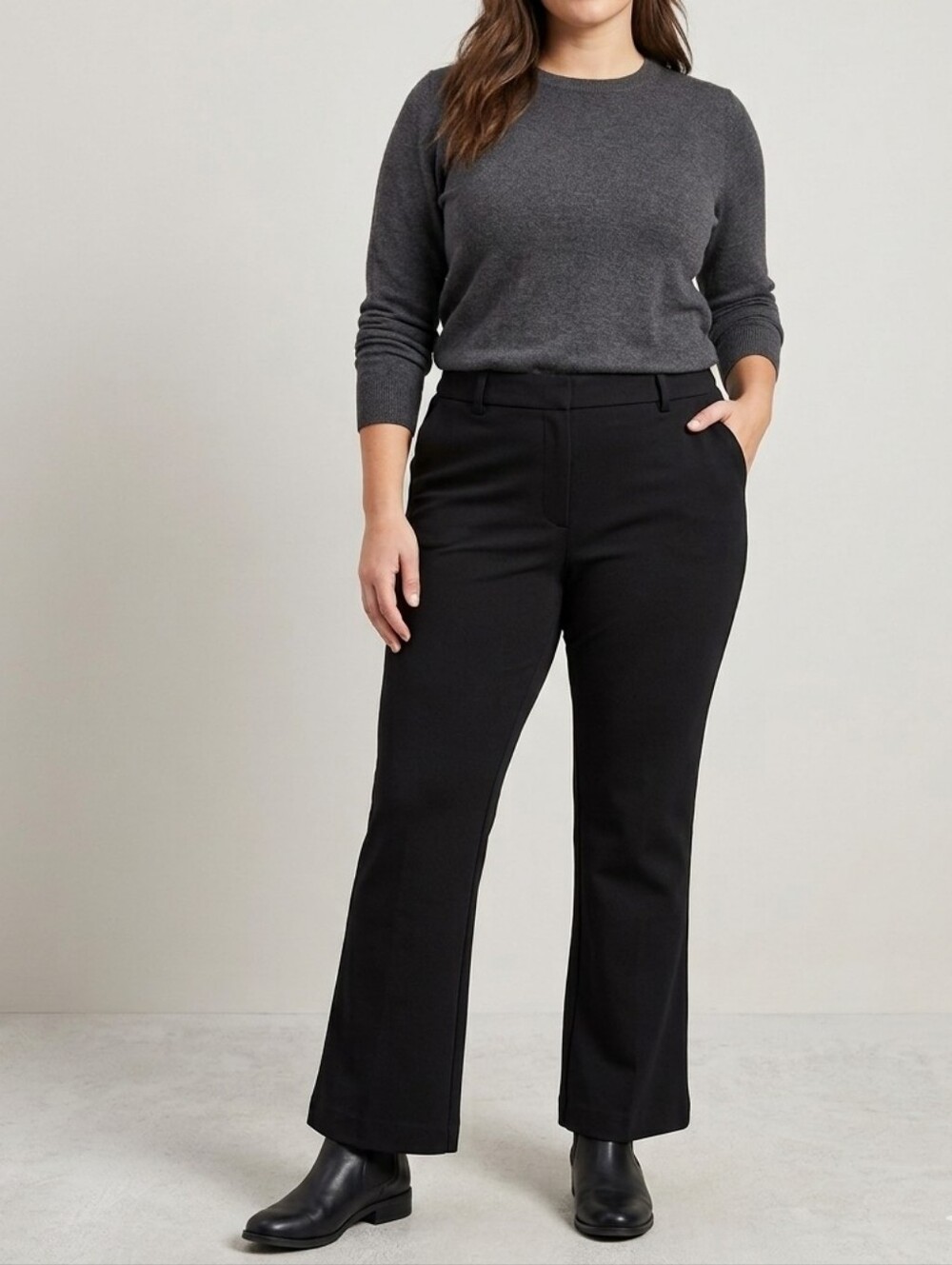 Lane Bryant Black Stretch Bootcut Trousers- Size 18 Average